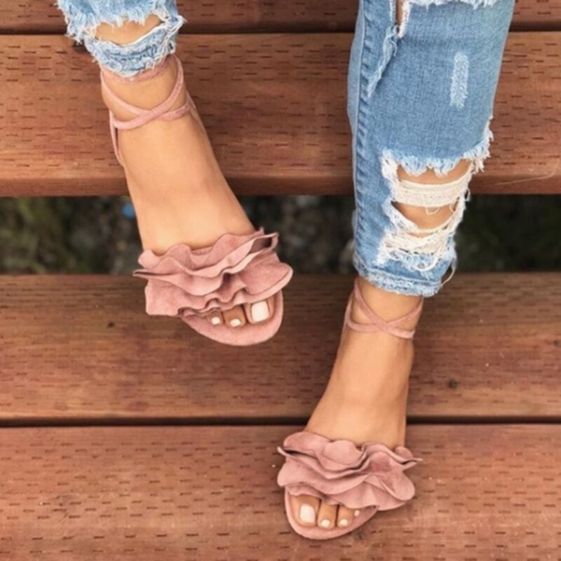 xakxx  Sandals Women Flat Sandals Ankle Strap Handmade Beaded Special Women's Shoes Beach Sandals Plus Size 35-43
