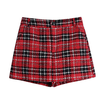 xakxx Autumn And Winter New Plaid Red Jacket Women's Long Sleeve Korean Loose Fashion Coat Patchwork Blazer Coats