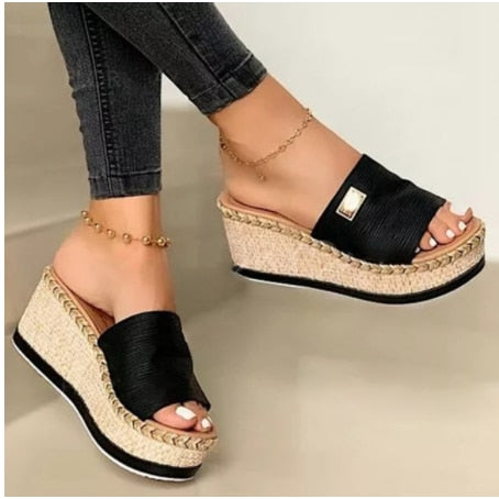 xakxx Women's Sandals Summer Female Slippers Flat Woman Peep-toe Comfort Slip-on Casual Shoes Mujer Slingback