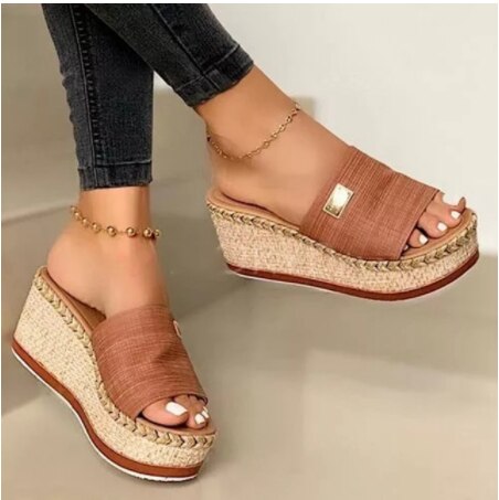xakxx Women's Sandals Summer Female Slippers Flat Woman Peep-toe Comfort Slip-on Casual Shoes Mujer Slingback