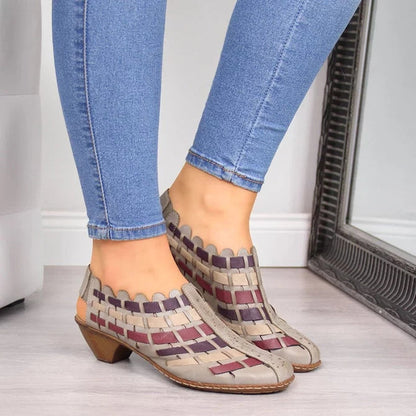 xakxx New Women Sandals Summer Fashion Stitching Ladies Heel Shoes Female Casual Sandalias Mujer Size 34-43