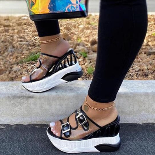 xakxx New INS Hot brand wave wedges sandals comfortable summer platform sandals women high heels casual shoes woman