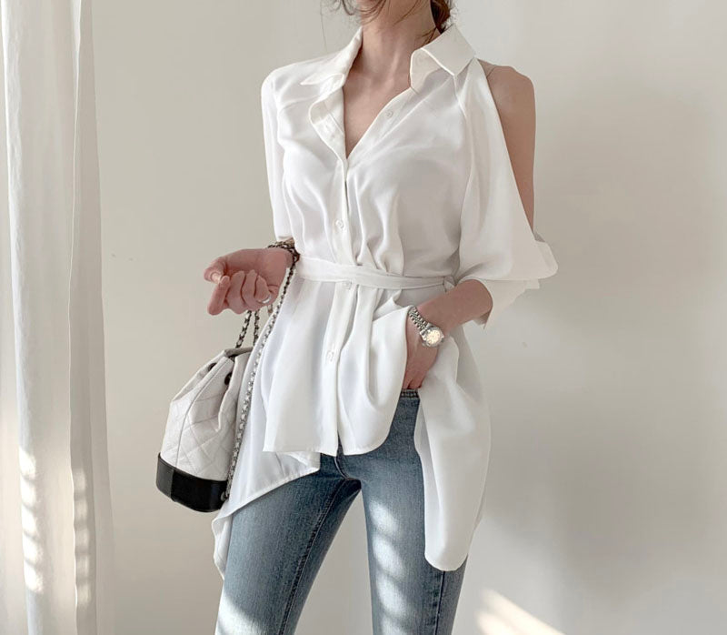 xakxx Women Blouse Tops New Lady Hollow Out Fashion Shirts Off Shoulder Spring Summer Clothes Vogue