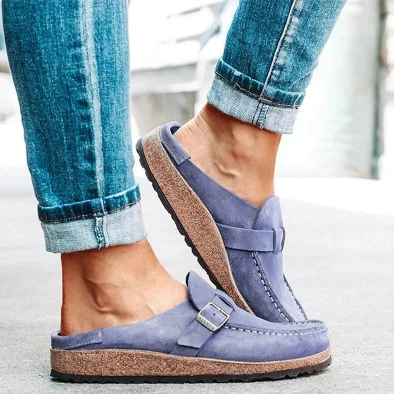 xakxx Women Loafers Retro Shoes Slip On Ladies Comfort Flats Platform Female Zapatos Mujer New Plus Size Casual Woman Summer Flat