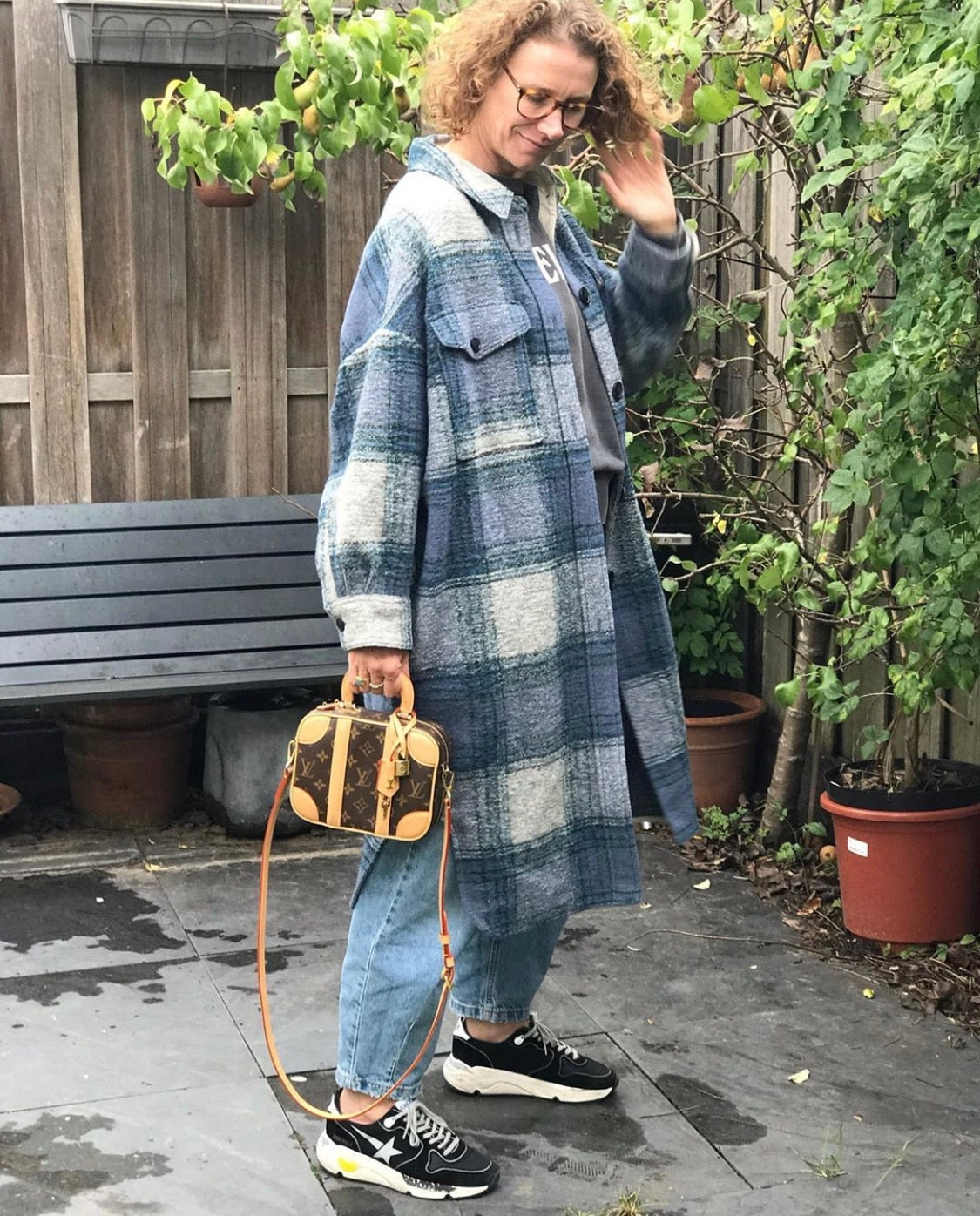 xakxx New Autumn Winter Women Thick Vintage Plaid Long Wool Coat Casual Oversize Shirt Jacket Loose Warm Outwear Overcoats Female