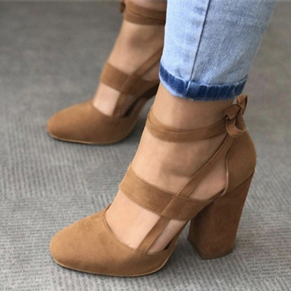 xakxx Women Pumps Plus Size 35-43 Women Heels Chaussures Femme Gladiator Summer High Heels For Party Wedding Shoes Women Thick Heels
