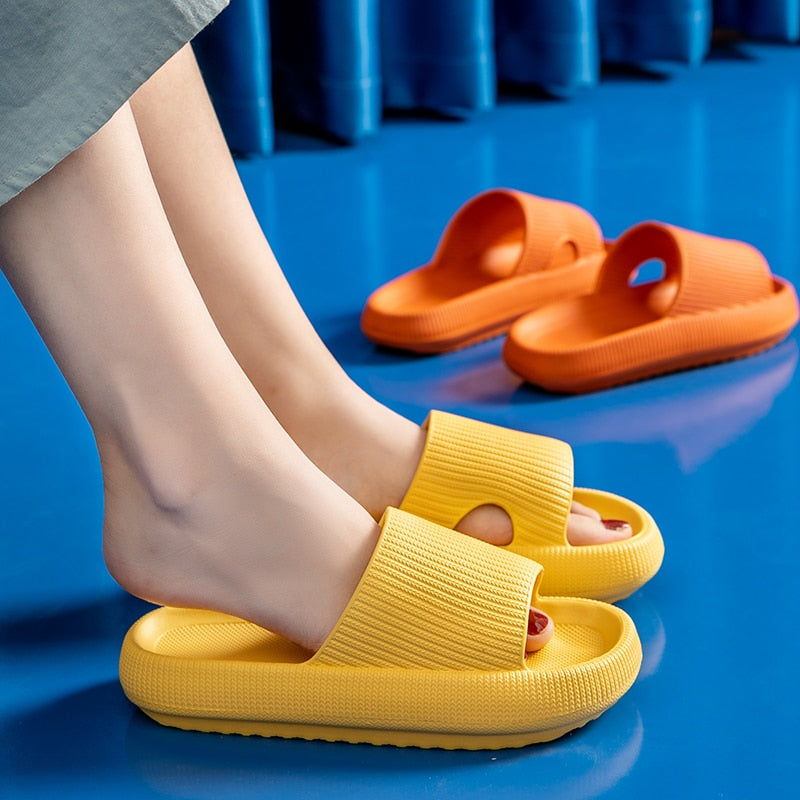 xakxx Home Slippers Summers Thick Platform Womens  Sandals Indoor Bathroom Anti-Slip Slides Ladies Men's Shoes Mules