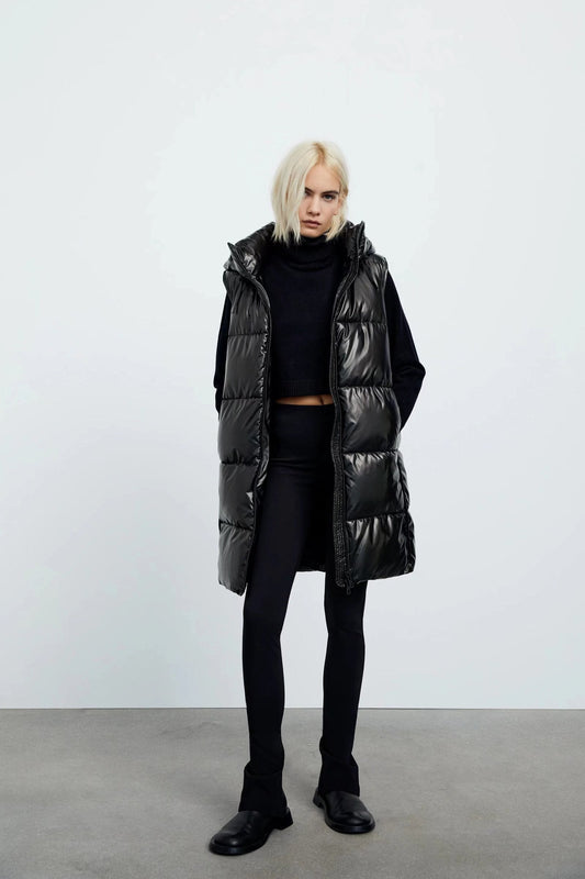 xakxx Women Winter Vests Hooded New Short Bright Color Vest Cotton Padded Jacket Sleeveless Female Winter Waistcoat Vest