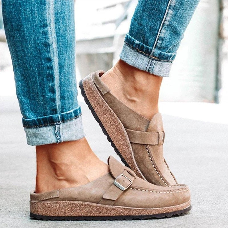 xakxx Women Loafers Retro Shoes Slip On Ladies Comfort Flats Platform Female Zapatos Mujer New Plus Size Casual Woman Summer Flat