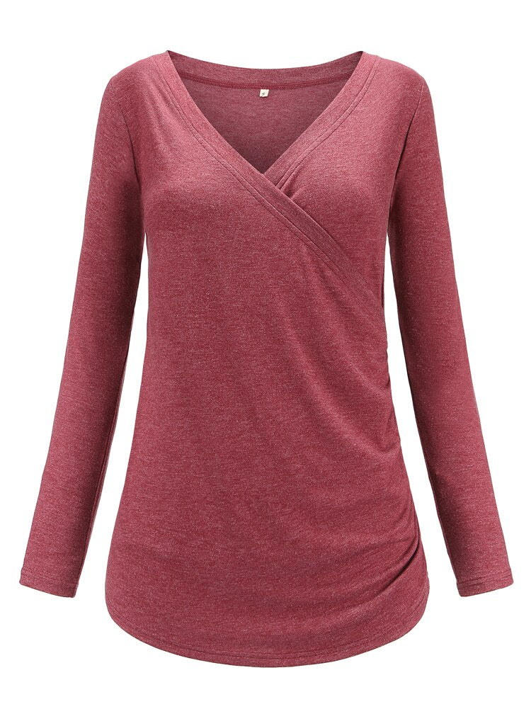 Breastfeeding Clothes Long Sleeve Pregnant Tops Maternity  Womens Clothing Pregnancy Shirts Casual Breastfeed Blouses