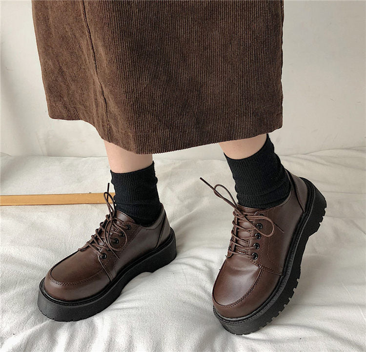 xakxx Japanese School Uniform Shoes Jk Student Shoes Girls Women Kawaii Lolita Soft Girl Round Toe Lolita Platform Mary Jane Shoes