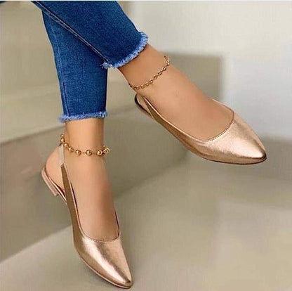 xakxx Back to school supplies Summer Wedges Sandals Women Shoes Classic Pointed Toe Buckle Ankle Shoes For Female Solid Color Slingback Slippers