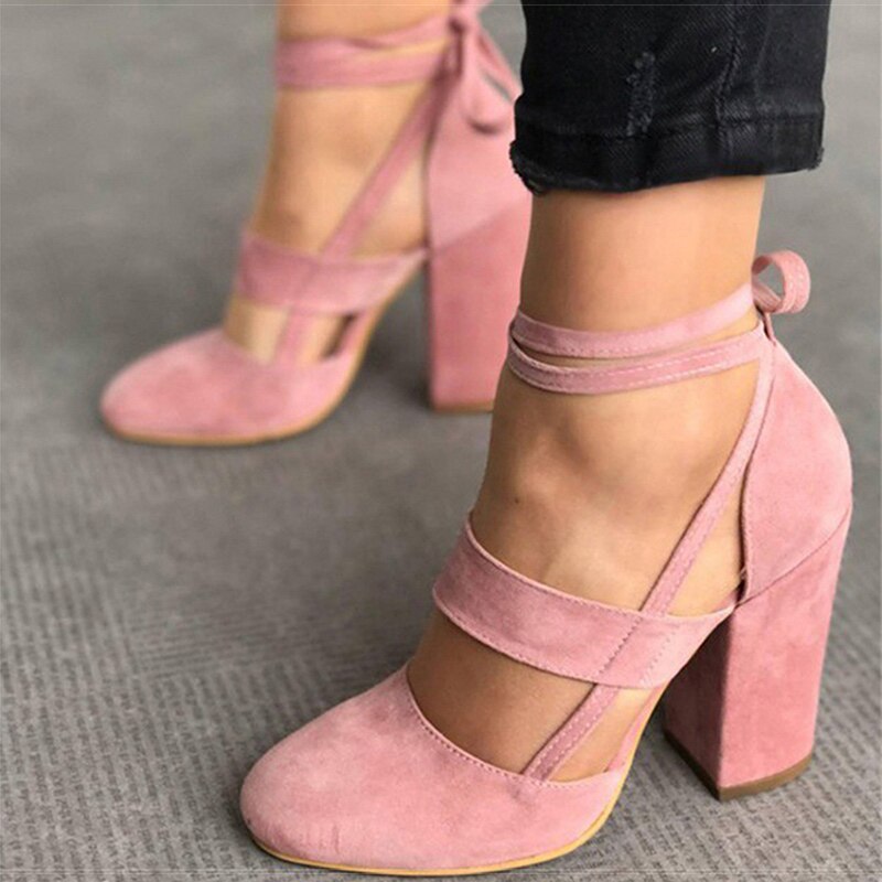 xakxx Women Pumps Plus Size 35-43 Women Heels Chaussures Femme Gladiator Summer High Heels For Party Wedding Shoes Women Thick Heels