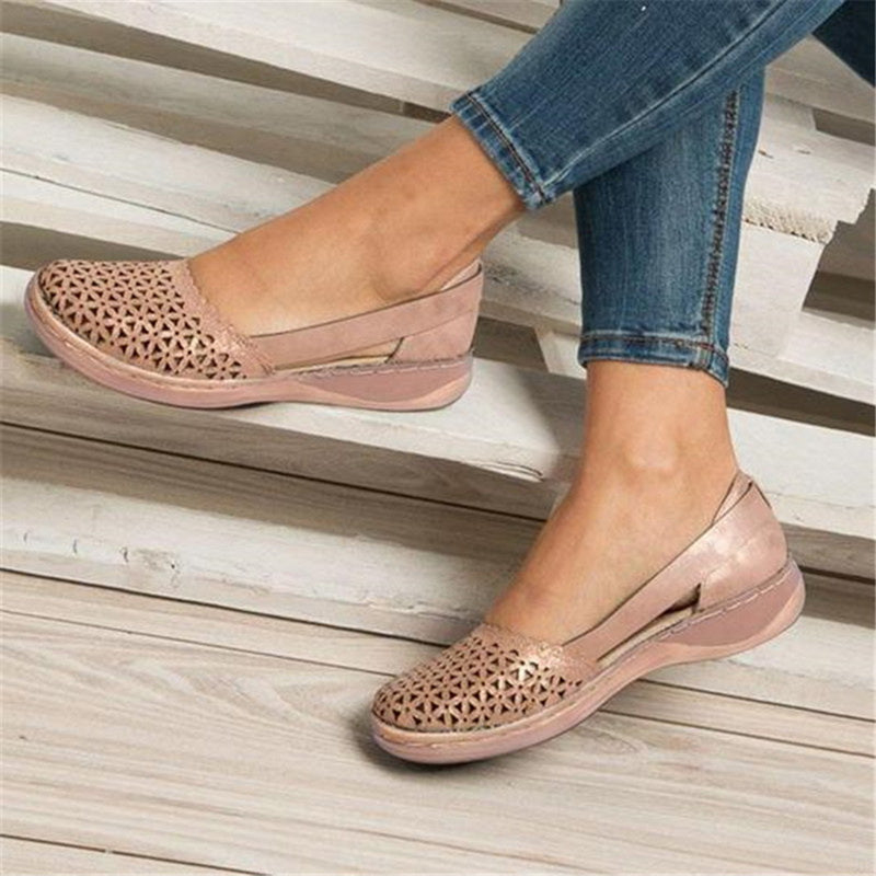 Women's Sandals  Summer Handmade Ladies Shoes Leather Breathable Sandals Women Flats Retro Style Cusomized Support Slipper