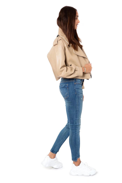 xakxx Short Loose Pu Leather Jacket Autumn Winter Soft Faux Leather Jacket Street Casual Outwear Ladies Biker Jacket
