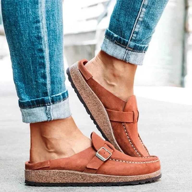 xakxx Women Loafers Retro Shoes Slip On Ladies Comfort Flats Platform Female Zapatos Mujer New Plus Size Casual Woman Summer Flat