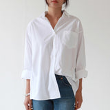 Casual Loose Women Shirts  Autumn New Fashion Collar Plus Size Blouse Long Sleeve Buttons White Shirt Women Tops Streetwear