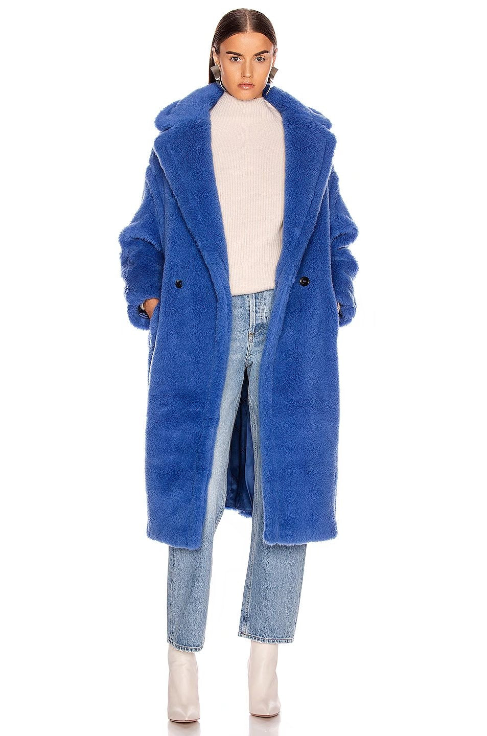 xakxx Autumn Winter Women's Loose Jackets Lamb Wool Oversize Coats Round Neck Outwear Female Coats Long Sleeve Cotton Clothing