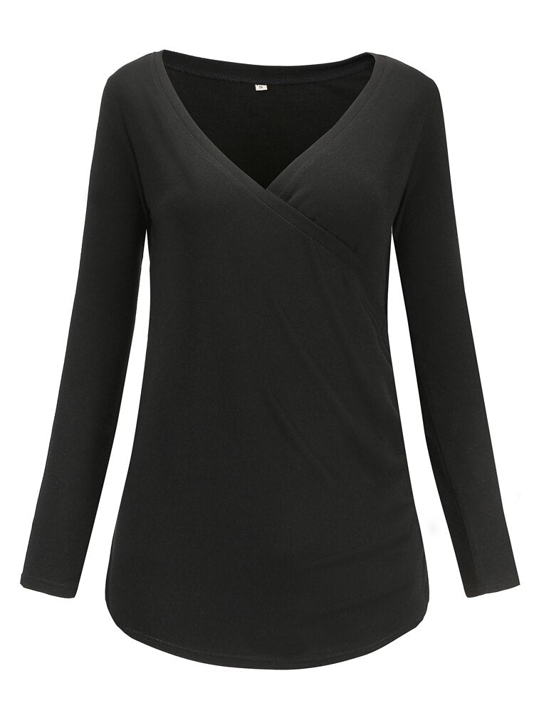 Breastfeeding Clothes Long Sleeve Pregnant Tops Maternity  Womens Clothing Pregnancy Shirts Casual Breastfeed Blouses