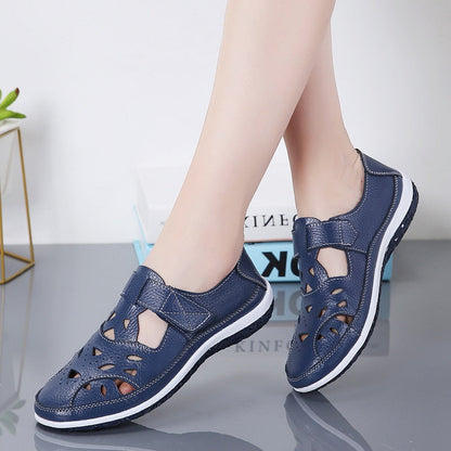 xakxx  Women Sandals Summer Ladies Girls Comfortable Ankle Hollow Round Toe Sandals Woman Soft Beach Sole Female Shoes Plus Size
