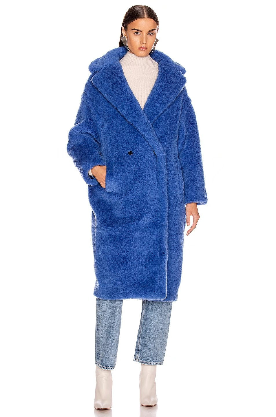 xakxx Autumn Winter Women's Loose Jackets Lamb Wool Oversize Coats Round Neck Outwear Female Coats Long Sleeve Cotton Clothing