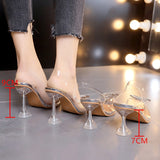 xakxx Graduation Gifts Luxury Women Pumps Transparent High Heels Sexy Pointed Toe Slip-on Wedding Party Brand Fashion Shoes for Lady Thin Heels