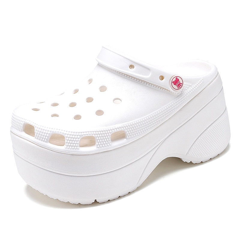 xakxx Summer Green Platform High Heels Sandals Non-slip Wedges shoes for Women 10 cm Increase Fashion Garden Shoes