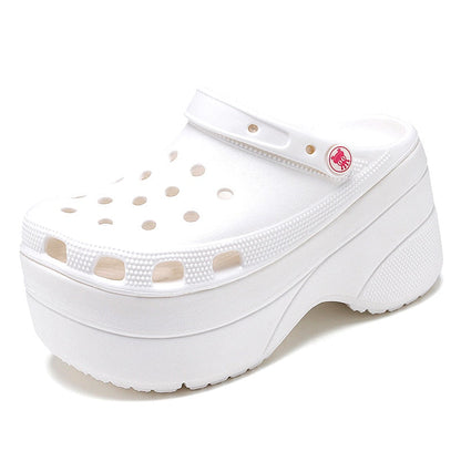 xakxx Summer Green Platform High Heels Sandals Non-slip Wedges shoes for Women 10 cm Increase Fashion Garden Shoes