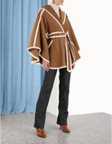 xakxx Luxury Designer Brand Clothing Women's Autumn Cape Shawl Coat Winter Female  Blends Hoodie Jacket Vintage Overcoat