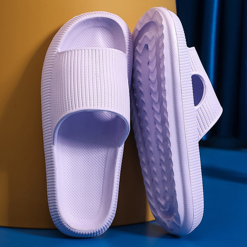 xakxx Home Slippers Summers Thick Platform Womens  Sandals Indoor Bathroom Anti-Slip Slides Ladies Men's Shoes Mules