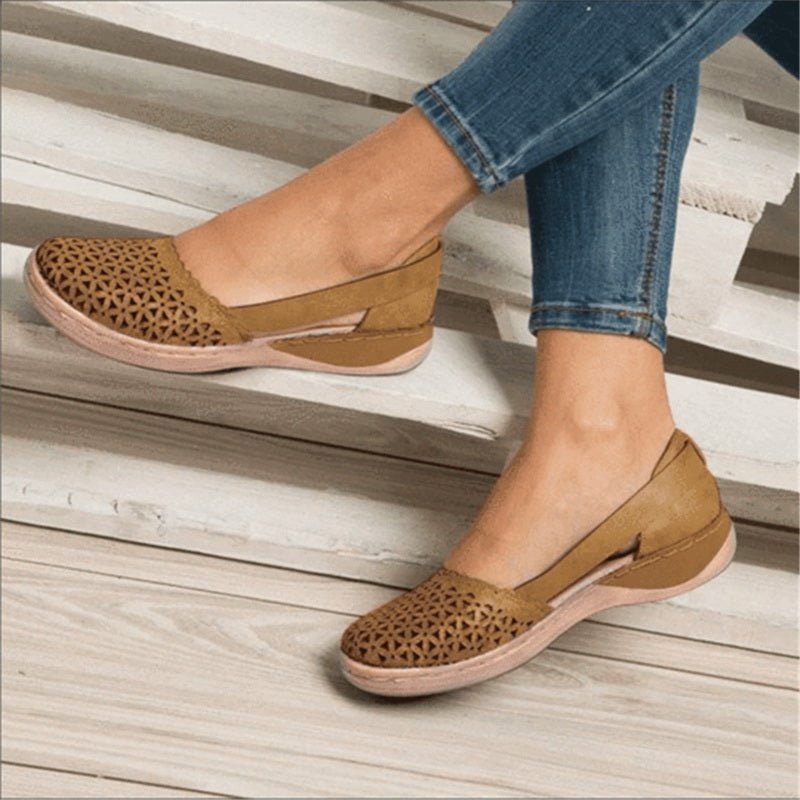Women's Sandals  Summer Handmade Ladies Shoes Leather Breathable Sandals Women Flats Retro Style Cusomized Support Slipper