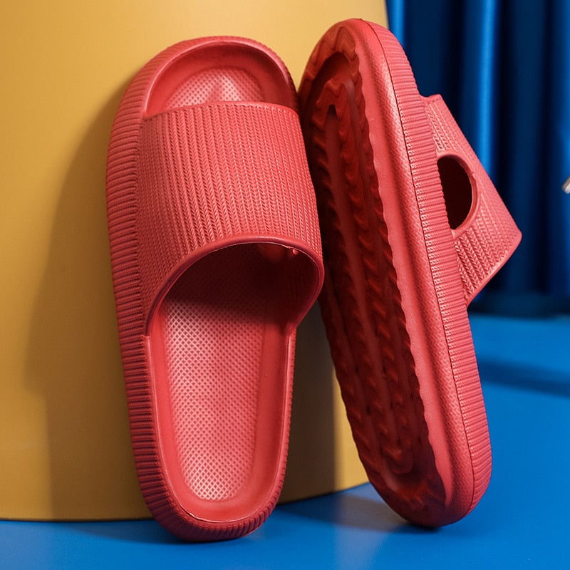 xakxx Home Slippers Summers Thick Platform Womens  Sandals Indoor Bathroom Anti-Slip Slides Ladies Men's Shoes Mules