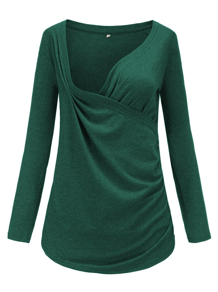Breastfeeding Clothes Long Sleeve Pregnant Tops Maternity  Womens Clothing Pregnancy Shirts Casual Breastfeed Blouses