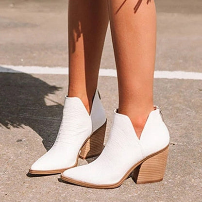 xakxx  Autumn Winter Women Ankle Boots Fashion Pointed Toe High Heels Zipper Boots Female Shoes Roman Pumps Booties Botas Mujer