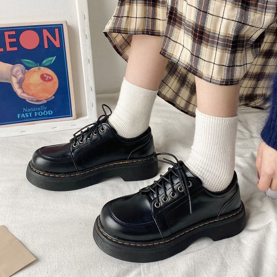 xakxx Japanese School Uniform Shoes Jk Student Shoes Girls Women Kawaii Lolita Soft Girl Round Toe Lolita Platform Mary Jane Shoes