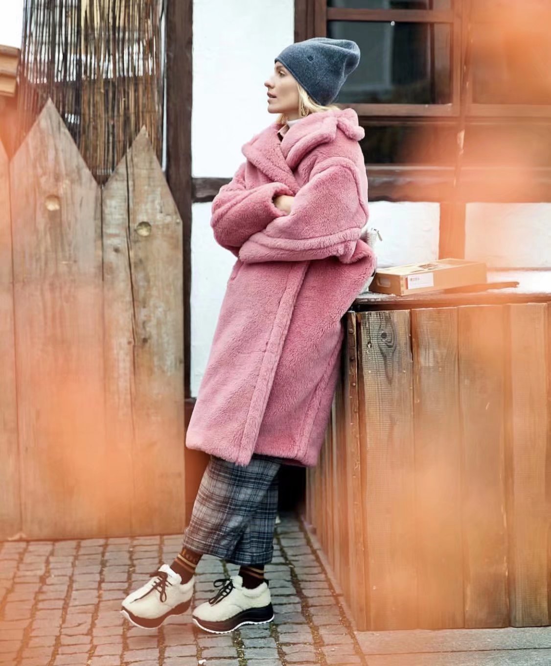 xakxx Autumn Winter Women's Loose Jackets Lamb Wool Oversize Coats Round Neck Outwear Female Coats Long Sleeve Cotton Clothing