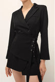 xakxx  Women Bandage Sashes Blazer Lapel Long Sleeve Slim Fit Jacket Fashion Tide Spring Autumn Blazer