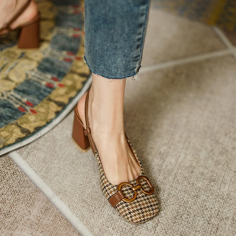 xakxx High Heel Sandals For Women Summer Ladies Pumps Square Toe Buckle Heels Female Sandals Mixed Colors Party Wedding Shoes