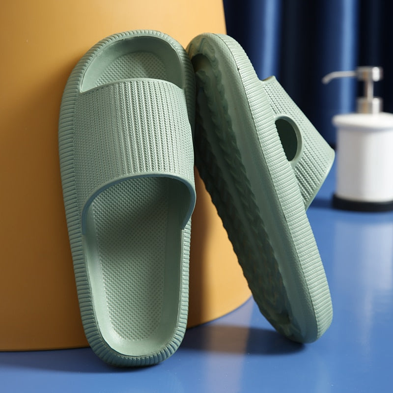 xakxx Home Slippers Summers Thick Platform Womens  Sandals Indoor Bathroom Anti-Slip Slides Ladies Men's Shoes Mules