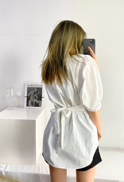 xakxx Sweet Gentle Lace-Up Tops Summer Square Collar Lady Elegance Shirts Plus New OL Streetwear Blouses