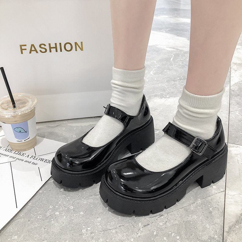 xakxx Women shoes models Mary Jane shoes women's Japanese high heels retro platform shoes women femmes chaussures lolita