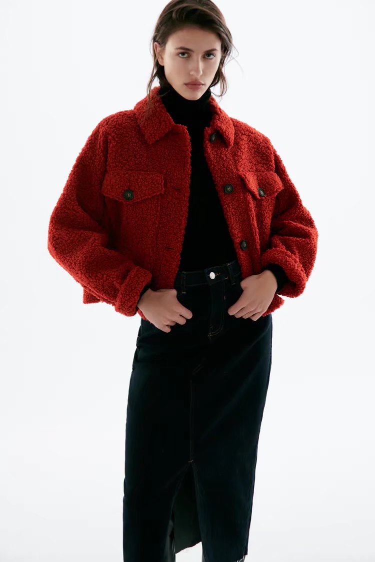 xakxx Winter New Henin Fur Coat Sheepsheared Grain Coat Women's Short Lamb Loose European Station Wool Coat Thick Jacket