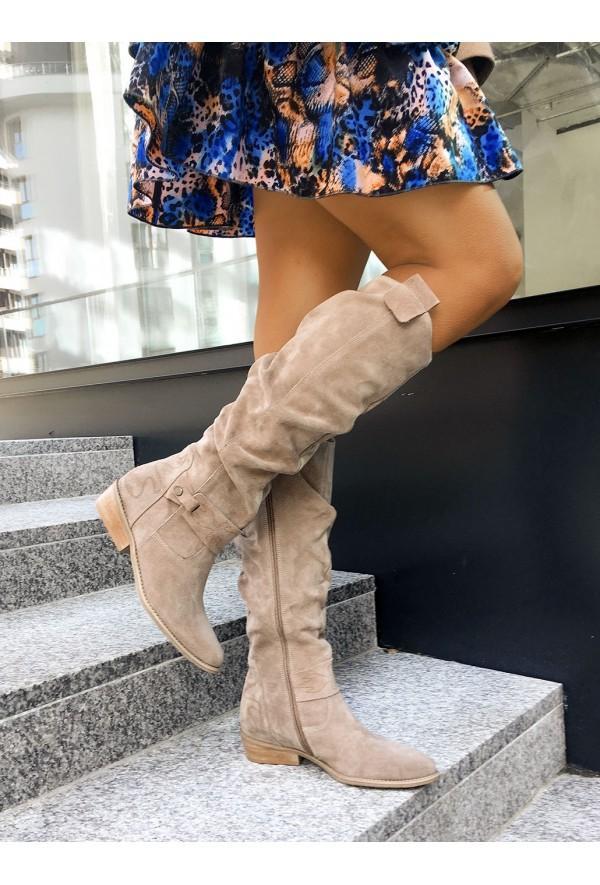 xakxx Thanksgiving Women Knee High Boots Solid Color Suede Lady Flats Winter Warm Comfortable Female Shoes Point Toe Zipper Low Heel Tall Boot