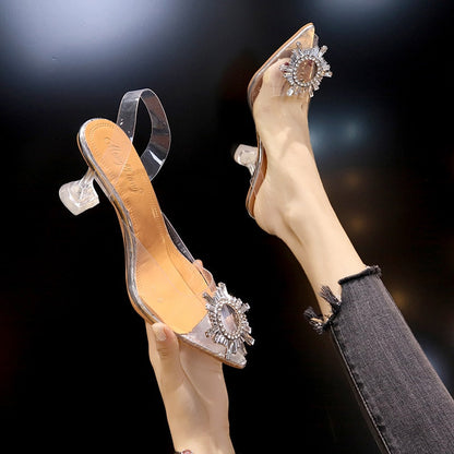 xakxx Graduation Gifts Luxury Women Pumps Transparent High Heels Sexy Pointed Toe Slip-on Wedding Party Brand Fashion Shoes for Lady Thin Heels