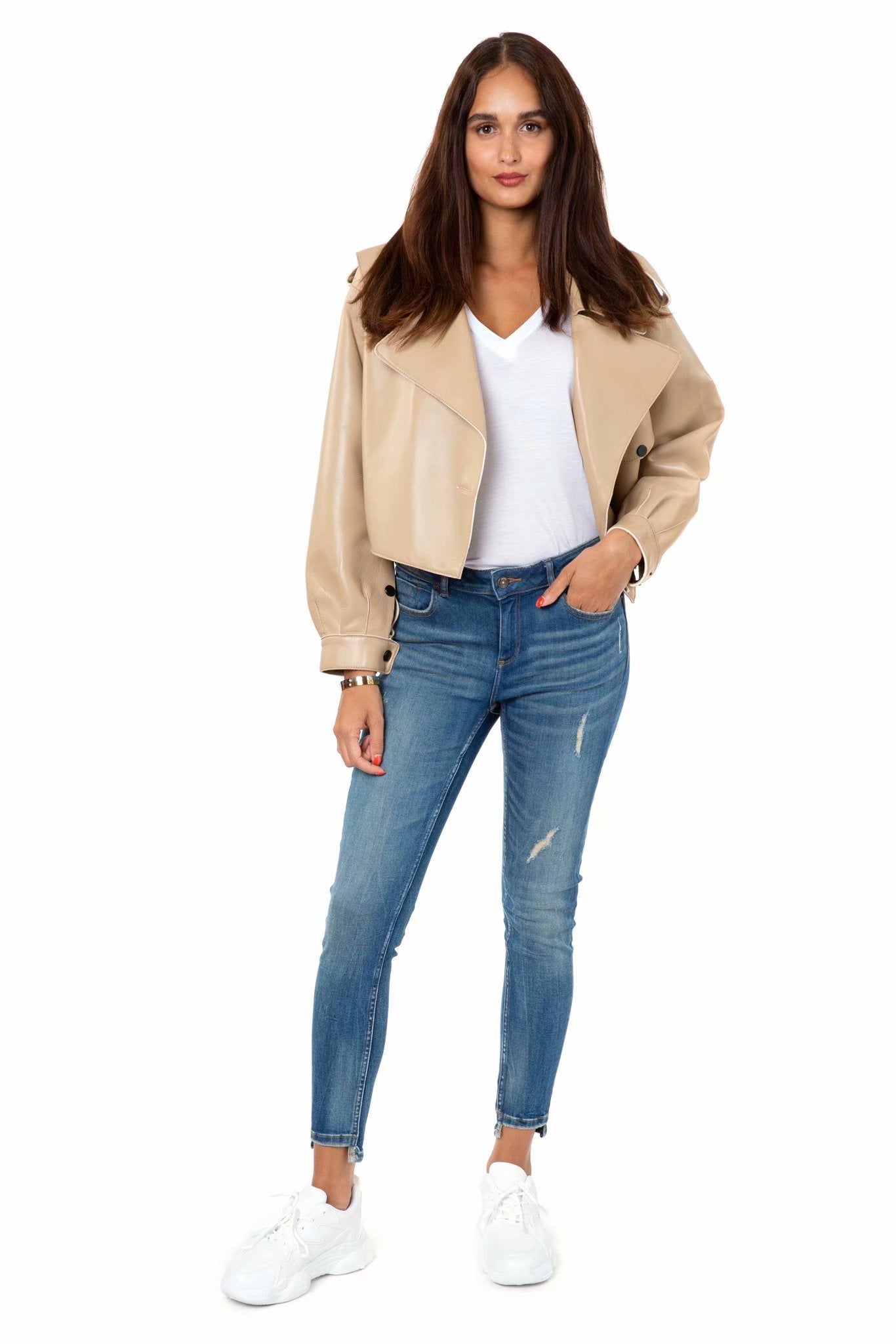 xakxx Short Loose Pu Leather Jacket Autumn Winter Soft Faux Leather Jacket Street Casual Outwear Ladies Biker Jacket