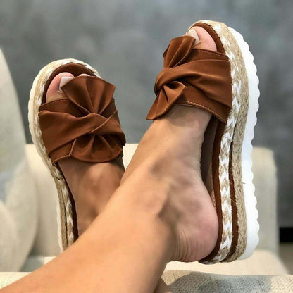 xakxx Summer Fashion Sandals Shoes Women Bow Summer Sandals Slipper Indoor Outdoor Flip-flops Beach Shoes Female Slippers