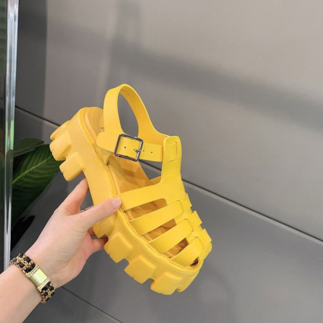 xakxx  Brand Design Women Sandals Platform Ladies Shoes Women Buckle Strap Summer Fashion Designer Female Sandals Sandalias Mujer