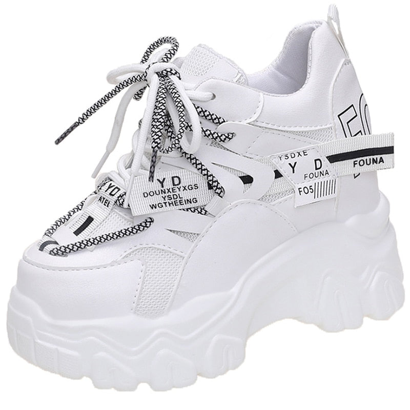 xakxx Back to school Breathable Chunky Sneakers Women Fashion Height Increase Platform Vulcanize Shoes Woman Thick Bottom Sports Shoes