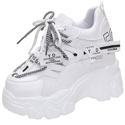 xakxx Back to school Breathable Chunky Sneakers Women Fashion Height Increase Platform Vulcanize Shoes Woman Thick Bottom Sports Shoes