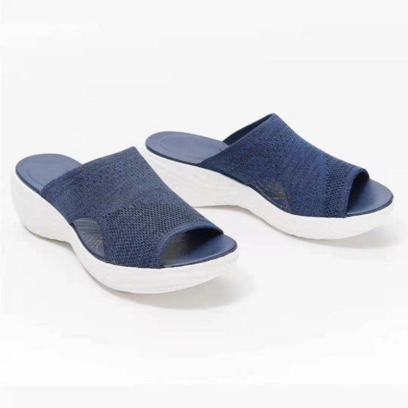 xakxx Women Wedge Sandals Ladies Summer Shoes Woman Platform Slippers Female Slip On Flats Peep Toe Slide Sandalias De Mujer
